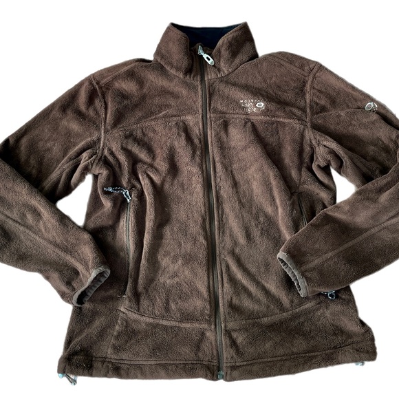 MOUNTAIN HARDWEAR Women’s Sz Medium Jacket Brown Fuzzy Fleece - Picture 1 of 6